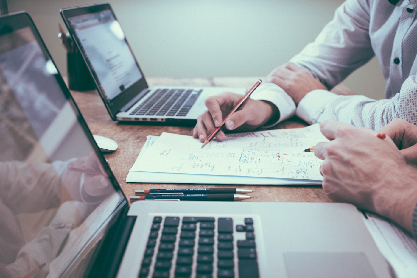 Planning documents on a desk